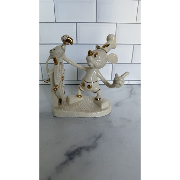 Lenox Other - LENOX Disney Showcase Mickey Mouse Steamboat Willie Figurine 6" White & Gold